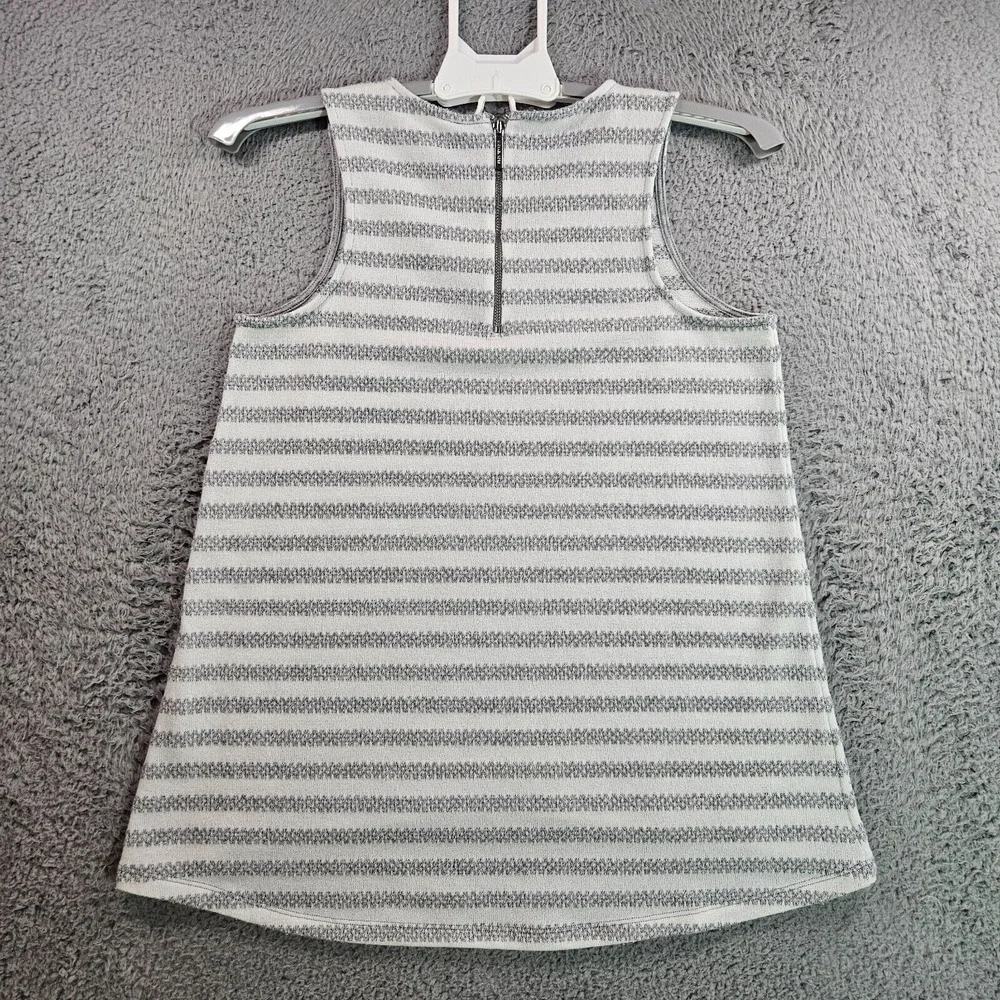 Michael Kors Sleeveless Top Women‎ Small Knit White Gray Striped - S